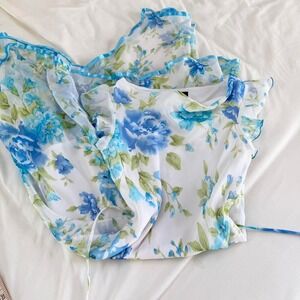 Y2K speechless blue floral handkerchief dress size 12